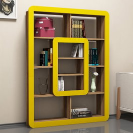 Hanah Home Orkide Estantería Nogal y Amarillo